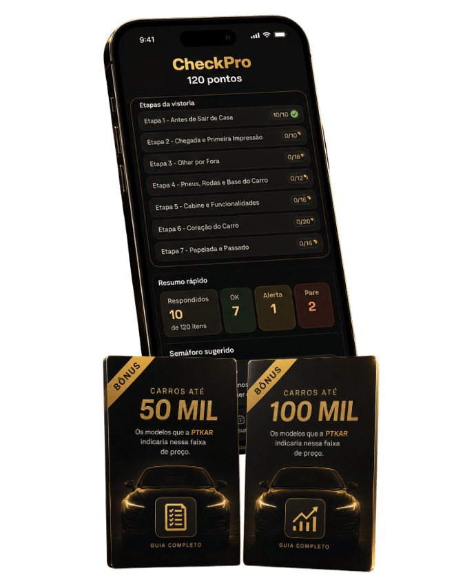 Mockup do CheckPro com bônus de carros indicados